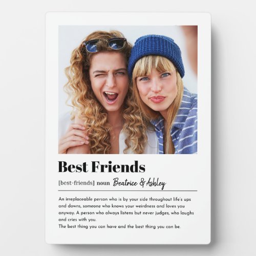 Modern Best friends photo block Bestie display Plaque