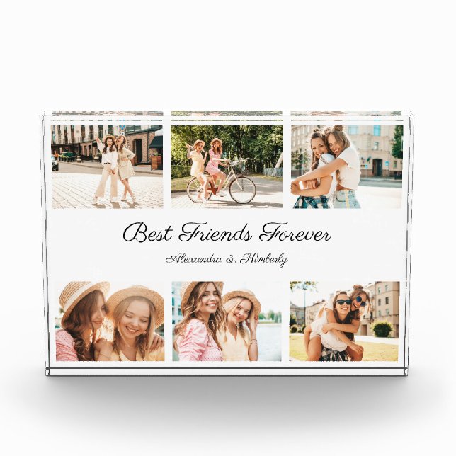Modern Best Friends Photo Collage BFF Besties  Block (Front)