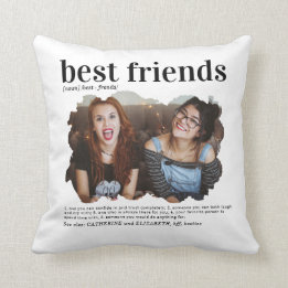 Modern Best Friends Photo Dictionary Definition Throw Pillow