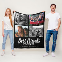 Modern Best Friends Photo Fleece Blanket