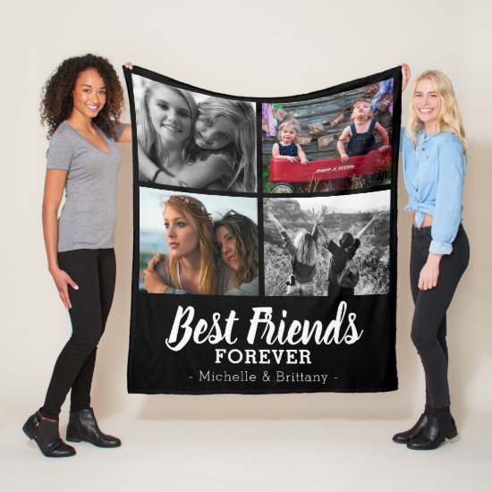 Modern Best Friends Photo Fleece Blanket