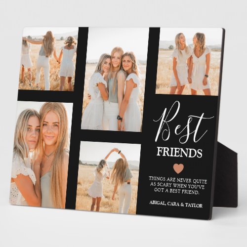 Modern Best Friends Photo Grid Keepsake Gift Plaque