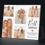 Modern Best Friends Photo Grid Keepsake Gift Plaque<br><div class="desc">Create your own best friend photo plaque using this modern picture grid template. Simply upload your own photographs and customize the text. Featuring the title 'Best Friends',  a friendship quote,  a cute little heart that can be changed to any color and name/s.</div>