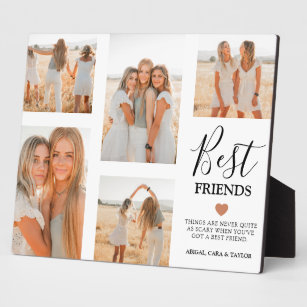 Modern Best Friends Photo Grid Keepsake Gift Plaque