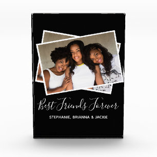 Modern Best Friends Photo Personalized Black