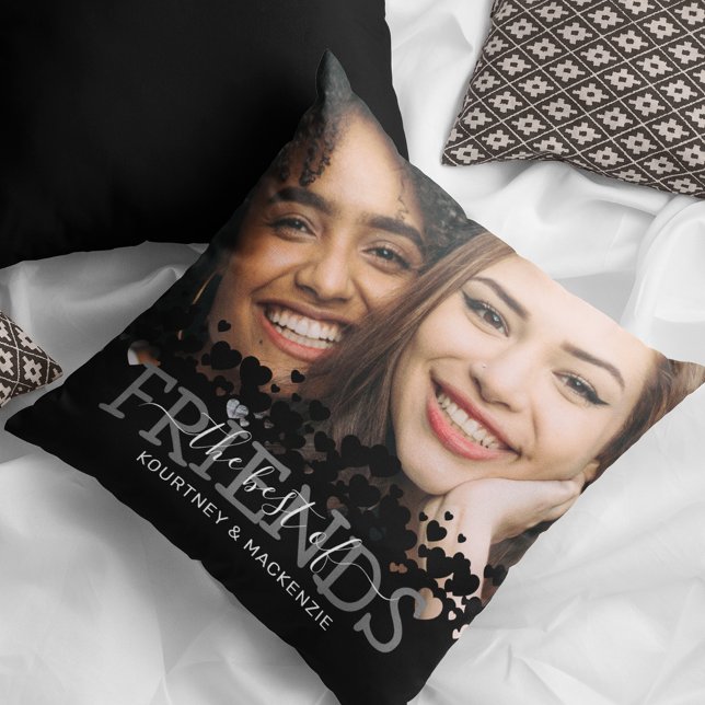 Modern Best Friends Photo Throw Pillow (Creator Uploaded)