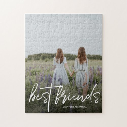 Modern Best Friends Script and Photo Jigsaw Puzzle