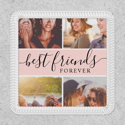 Modern best friends script name 4 photo collage patch