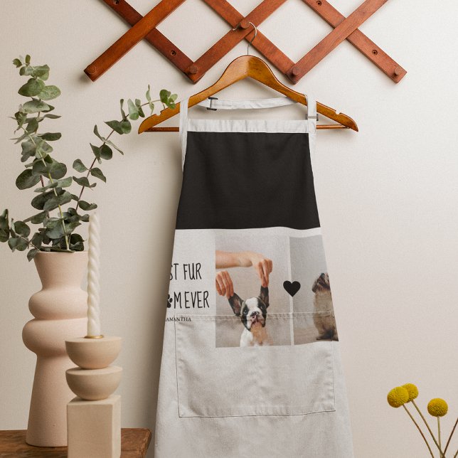 Modern Best Fur Mom Ever | Dog Photo Apron (Creator Uploaded)