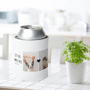 Modern Best Fur Mom Ever Dog Photo Can Cooler