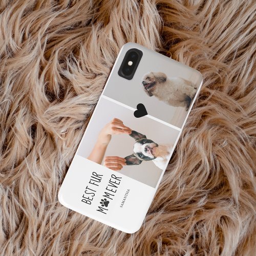 Modern Best Fur Mom Ever  Dog Photo iPhone XS Max Case