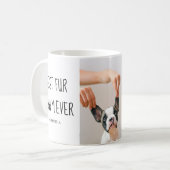 Modern Best Fur Mom Ever | Dog Photo Coffee Mug (Front Left)