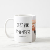Modern Best Fur Mom Ever | Dog Photo Coffee Mug (Left)