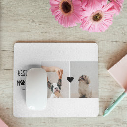 Modern Best Fur Mom Ever | Dog Photo Mouse Pad