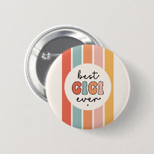 Modern Best Gigi Ever Cute Retro Grandma Button