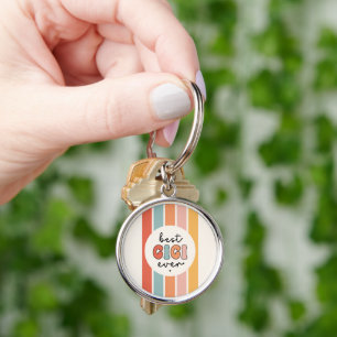 Modern Best Gigi Ever Cute Retro Grandma Keychain