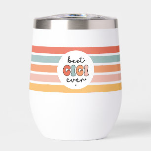 Modern Best Gigi Ever Cute Retro Grandma Thermal Wine Tumbler