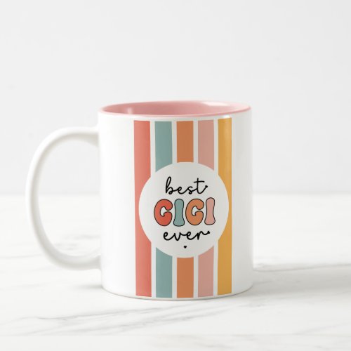 Modern Best Gigi Ever Cute Retro Grandma Two_Tone Coffee Mug