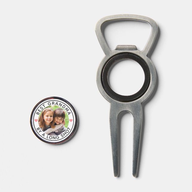 Modern BEST GRANDMA BY A LONG SHOT Photo Divot Tool (Front (Open))