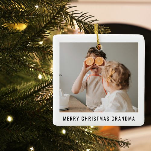 Modern Best Grandma Ever Beauty  Christmas Gift  Ceramic Ornament