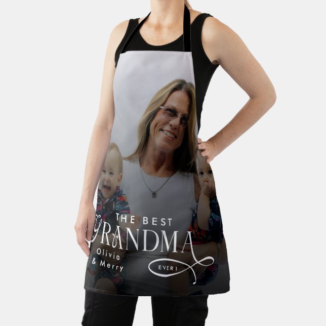 Modern Best Grandma Ever Photo Personalized Apron (Insitu)