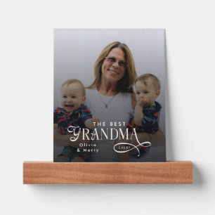 Modern Best Grandma Ever Photo Personalized Gifts Picture Ledge