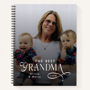 Modern Best Grandma Ever Photo Personalized Notebook