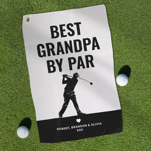 Modern Best Grandpa By Par Father's Day Golf Towel (Creator Uploaded)