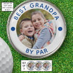 Modern BEST GRANDPA BY PAR Photo Blue Personalized Golf Ball Marker<br><div class="desc">Create personalized photo golf ball markers for the golfer grandfather with the suggested editable title BEST GRANDPA BY PAR in a changeable blue text color. PHOTO TIP: Choose a photo with the subject in the middle and/or pre-crop it to a square shape BEFORE uploading and use the CHANGE tab in...</div>