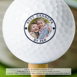 Modern BEST GRANDPA BY PAR Photo Golf Balls<br><div class="desc">Create unique photo golf balls with the editable funny golf saying BEST GRANDPA BY PAR (or your title) in your choice of text, dot and circle frame colors in EDIT (shown in navy blue) for a special golf-enthusiast grandfather. Makes a fun and meaningful gift for grandpa for his birthday, Grandparents...</div>