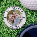 Modern BEST GRANDPA BY PAR Photo Personalized Golf Ball Marker<br><div class="desc">Create personalized photo golf ball markers (set of 3) for the golfer grandfather with the suggested title BEST GRANDPA BY PAR or your custom text in your choice of text and dot colors by changing in EDIT (shown in navy blue). ASSISTANCE: For help with design modification or personalization, color change,...</div>