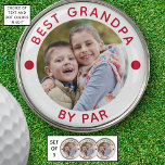 Modern BEST GRANDPA BY PAR Photo Personalized Golf Ball Marker<br><div class="desc">Create personalized photo golf ball markers (set of 3) for the golfer grandfather with the suggested title BEST GRANDPA BY PAR or your custom text in your choice of text and dot colors by changing in EDIT (shown in red). ASSISTANCE: For help with design modification or personalization, color change, transferring...</div>