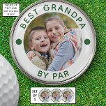 Modern BEST GRANDPA BY PAR Photo Personalized Golf Ball Marker<br><div class="desc">Create personalized photo golf ball markers (set of 3) for the golfer grandfather with the suggested title BEST GRANDPA BY PAR or your custom text in your choice of text and dot colors by changing in EDIT (shown in green). ASSISTANCE: For help with design modification or personalization, color change, transferring...</div>