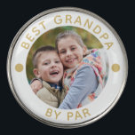 Modern BEST GRANDPA BY PAR Photo Personalized Golf Ball Marker<br><div class="desc">Create personalized photo golf ball markers (set of 3) for the golfer grandfather with the suggested title BEST GRANDPA BY PAR or your custom text in your choice of text and dot colors by changing in EDIT (shown in gold). ASSISTANCE: For help with design modification or personalization, color change, transferring...</div>