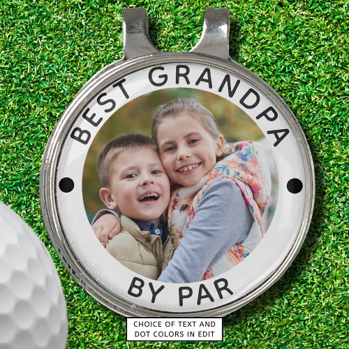 Modern BEST GRANDPA BY PAR Photo Personalized Golf Hat Clip