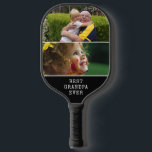 Modern Best Grandpa Ever 2 Photo Collage    Pickleball Paddle<br><div class="desc">A special gift for grandpa for holidays, birthday or father's day -Customized 2 photo collage and typography Pickleball Paddle.</div>