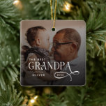 Modern Best GrandPa Ever Photo Personalized Ceramic Ornament<br><div class="desc">Celebrate grandpa with a heartfelt, personalized keepsake with the Modern Best Grandpa Ever Photo Personalized Ornament. Featuring your favorite photo alongside a modern “Best Grandpa Ever” message, this ornament is a charming and meaningful gift perfect for Christmas, holidays, or year-round display. Blending personalized sentiment, modern design, and premium materials, this...</div>