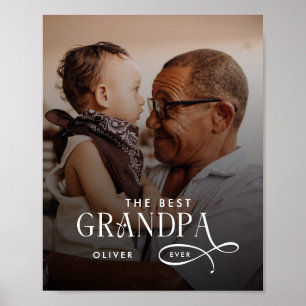 Modern Best GrandPa Ever Photo Personalized Poster