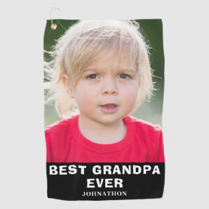 Modern Best Grandpa Photo Golf Towel