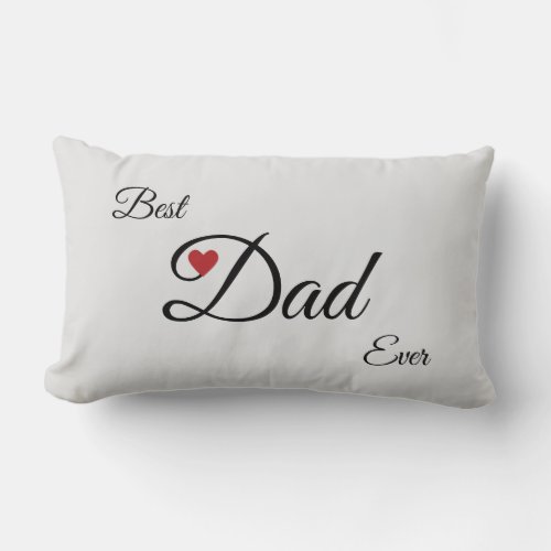 Modern Best Heart Dad on Silver Lumbar Pillow