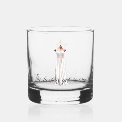 Modern Best is Yet To Come Bridal Toasting Whiskey Glass