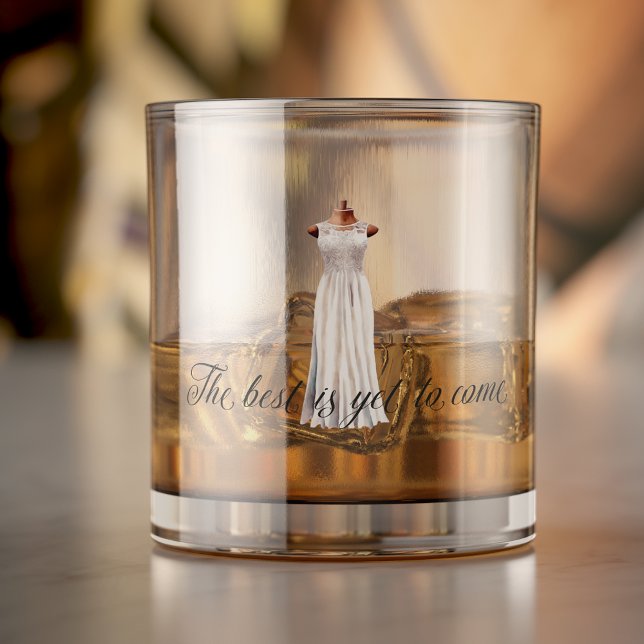 Modern Best is Yet To Come Bridal Toasting Whiskey Glass (Creator Uploaded)