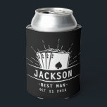 Modern Best Man Bachelor Party Casino Poker Card Can Cooler<br><div class="desc">Modern Best Man Bachelor Party Casino Poker Card Can Cooler

bachelor party gift, groomsman gift, wedding party, casino, poker card, playing card, best man gift, grooms party, groomsmen party gift, gambling</div>