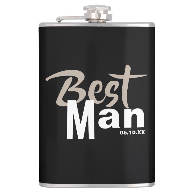 Modern Best Man Flask (Front)