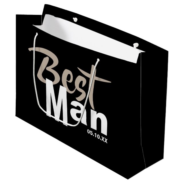 Modern Best Man Large Gift Bag (Front Angled)