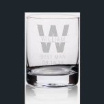 Modern Best Man Monogram Etched Rocks Glass<br><div class="desc">Modern etched monogram personalized whiskey rock glass makes a great gift ideas for the bachelor party</div>