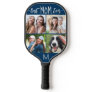 Modern BEST MOM EVER 4 Photo Monogram Your Color Pickleball Paddle