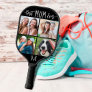 Modern BEST MOM EVER 4 Photo Monogram Your Color Pickleball Paddle