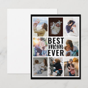 Modern Best Mom Ever Black & White Photo Collage