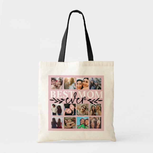 Modern Best Mom Ever Blush Pink  Tote Bag (Front)